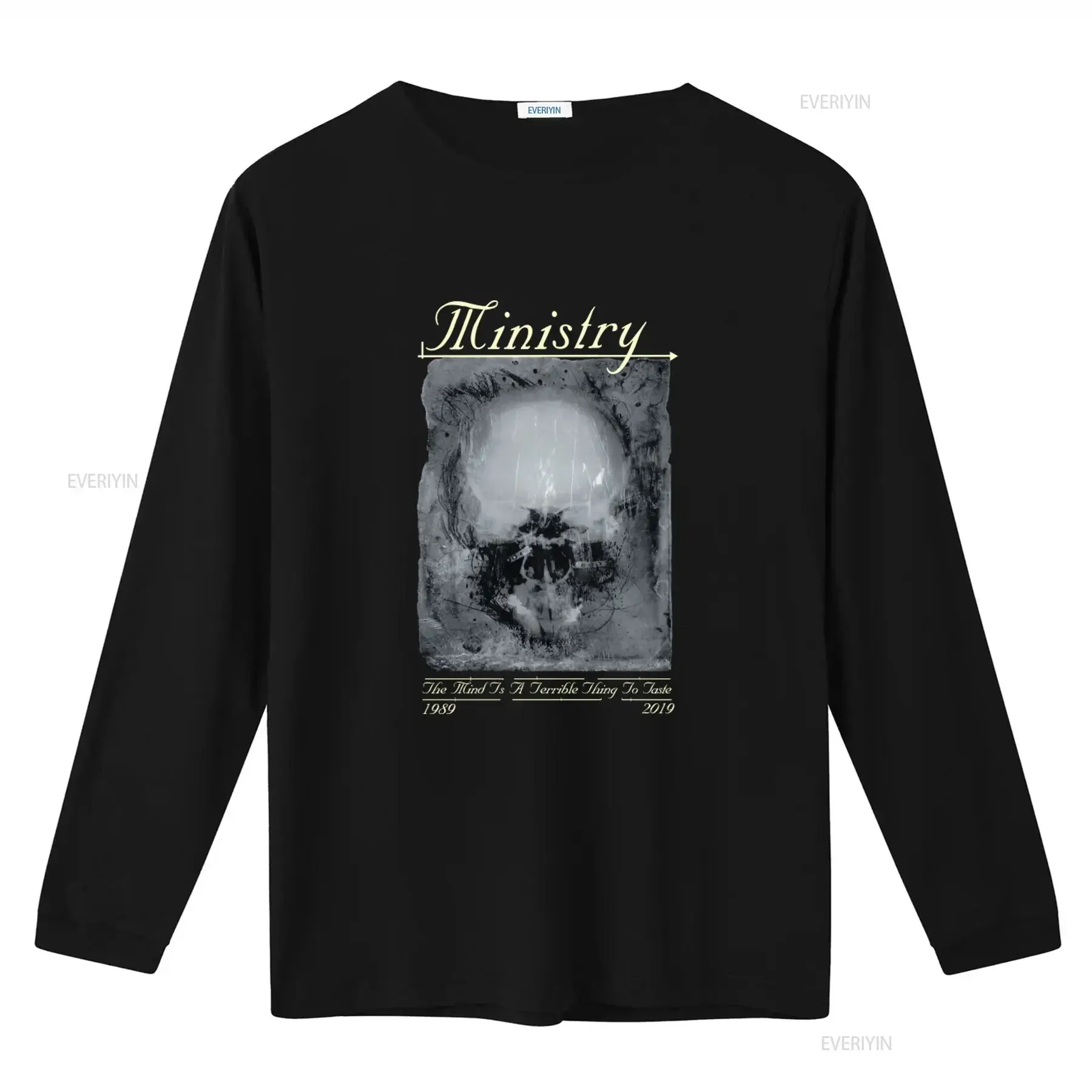 Ministry The Mind Is A Terrible Thing To Taste Vintage Skull Concert T Shirt 2019 Black XL vintage Washed fashion Versatile
