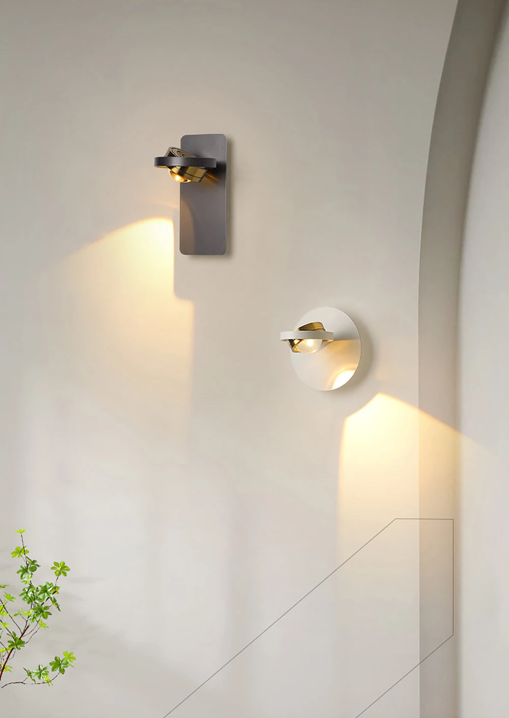 Lámpara de pared LED moderna, luz de pared giratoria para dormitorio, sala de estar, apliques de pared interiores, accesorio de iluminación para decoración del hogar