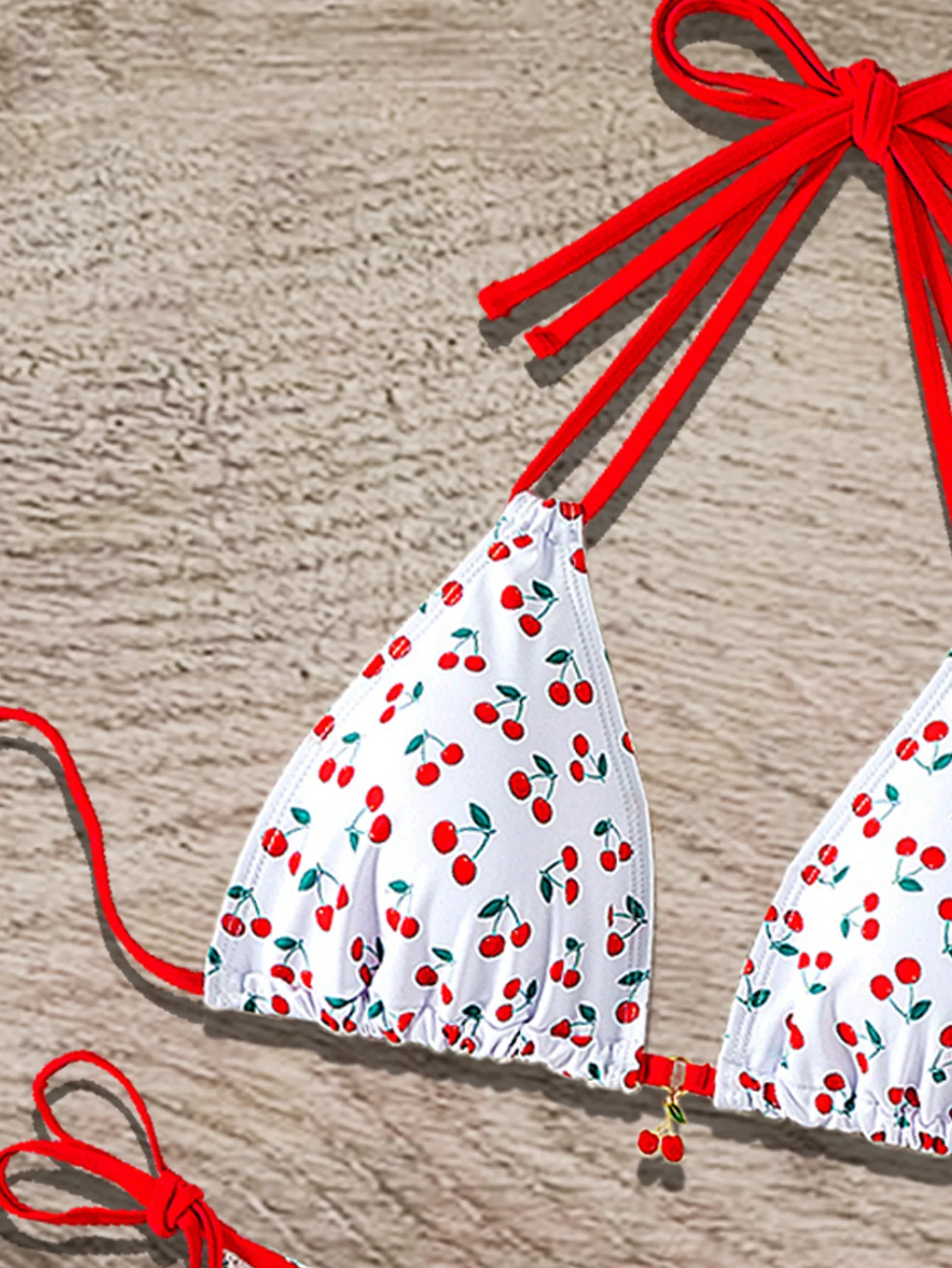 sexy stampa ciliegia micro mini bikini set due pezzi halter tie costumi da bagno beachwear costume da bagno costumi da bagno biquini tankini