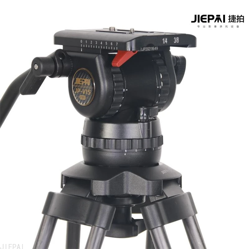 JIEPAI JP-V15 Professional Fluid Head Video Film Camera Tripod Head 100mm bowl Load 15kg with Pan Bar VS TERIS V15