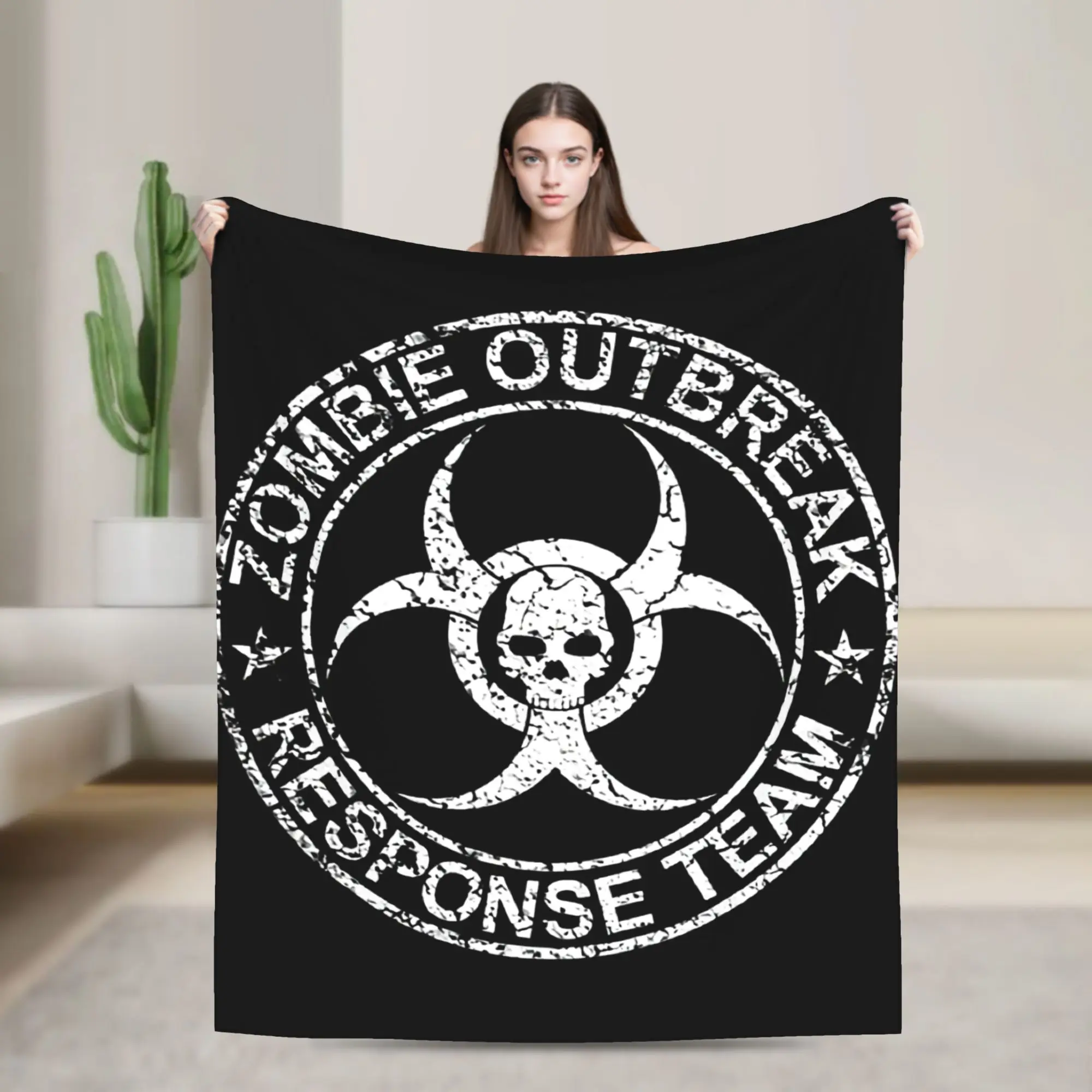 ZOMBIE OUTBREAK RESPONSE Warm Blankets Resident Evil Outbreak Night  Plush Bedding Throws Bedroom Flannel Bedspread Bed Cover