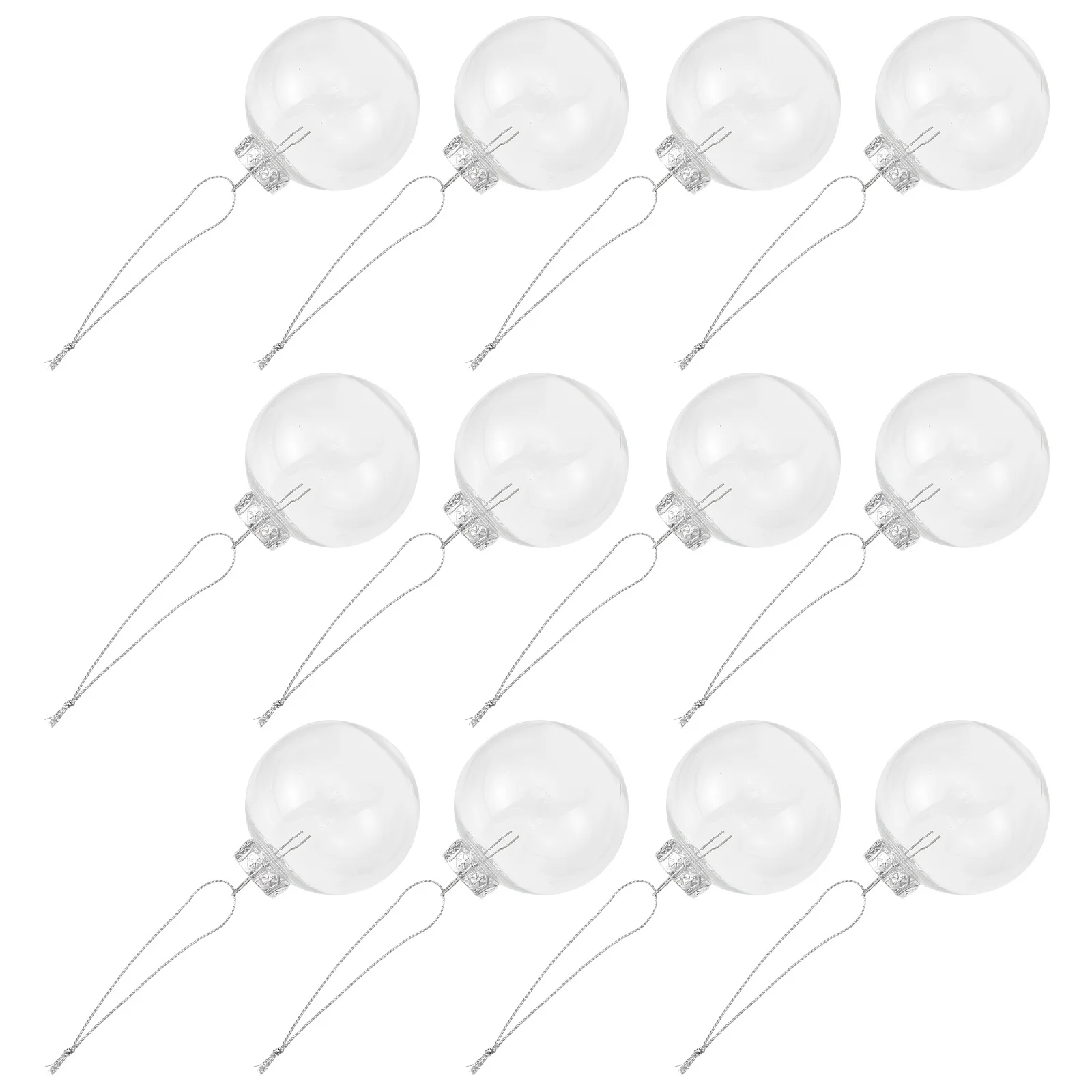 

12 Pcs Merry Christmas Tree Pendant Decor Decorative Hanging Ornaments Decorate Foil Transparent Plastic