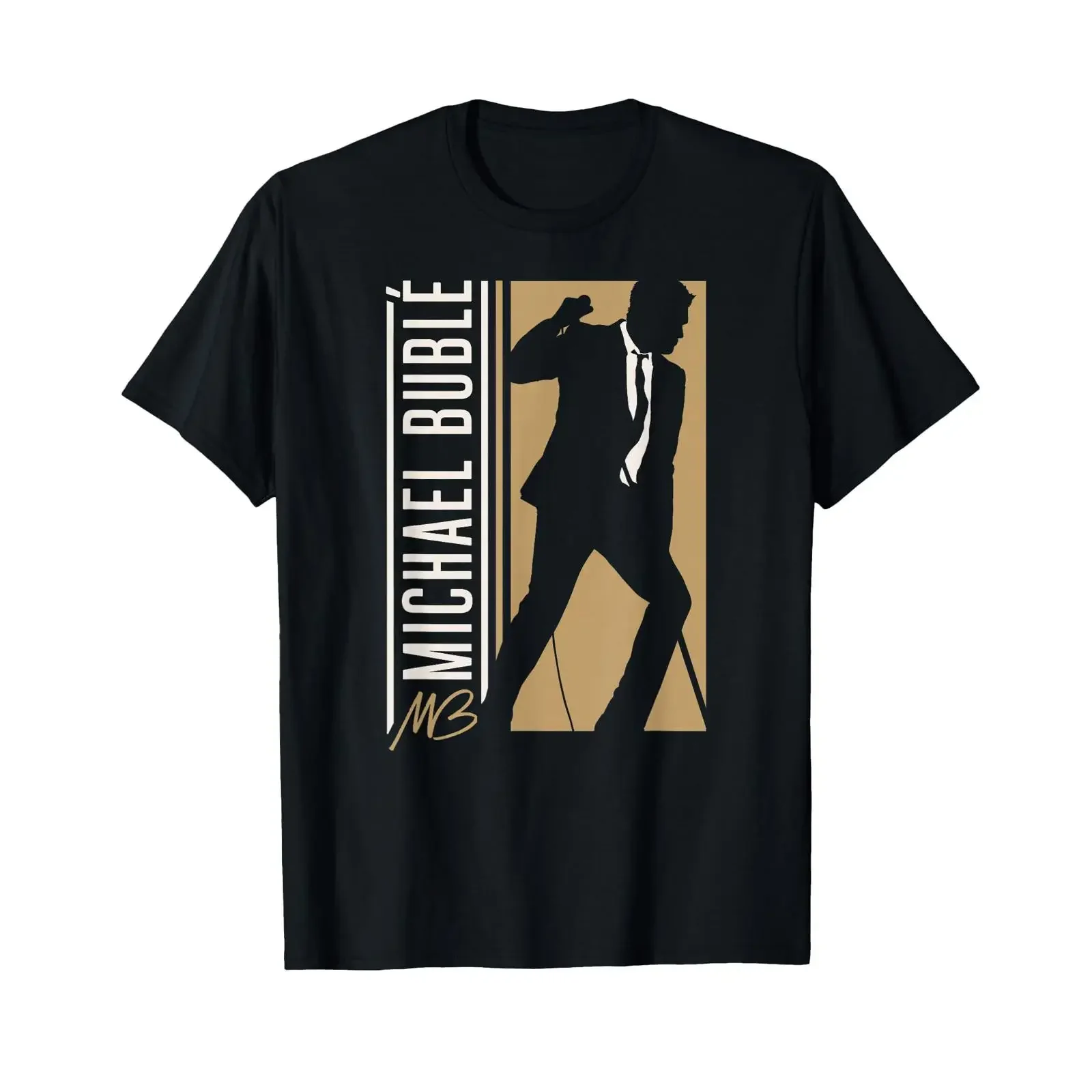 Camiseta Michael Bublé con silueta vertical, estilo vintage, lavada, elástica, versátil, cómoda, unisex, ropa de diseñador, elegante para hombre