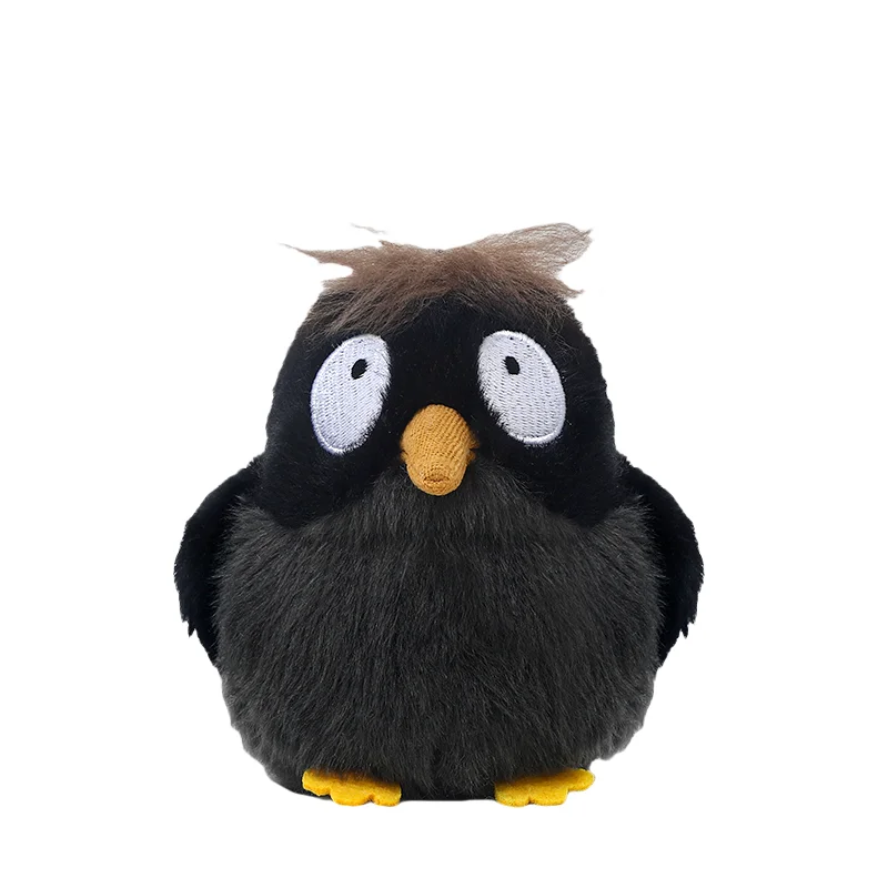 

Big Eyes Cartoon Black Parrot Plush Toys 11cm Cute Stuffed Bird Doll Pretty Palm Pets Funny Kids Toys Birthday Xmas Gift