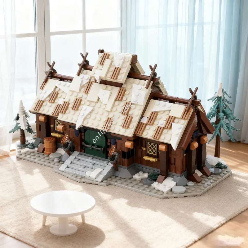 1231pcs MOC House the Jarl Vikingsed Model Building blocks Architecture Christmas gift Assemble DIY Education toys Brick Kids