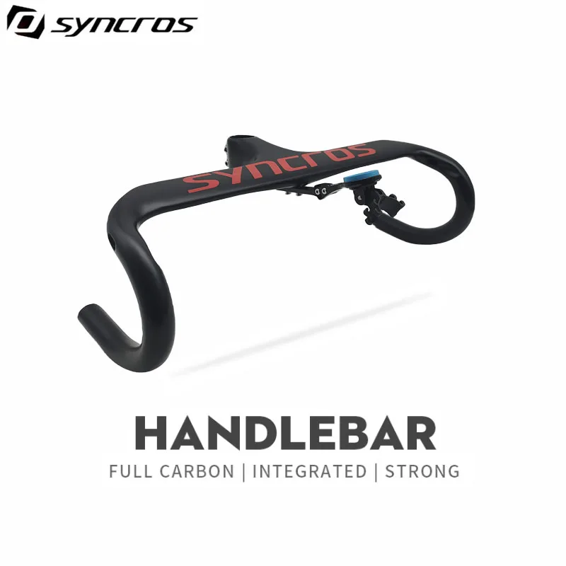 SYNCROS Bicycle Handlebar T800Carbon Handlebar Integrated Road 28.6mm Integrated Road Handlebar With Bike Computer Holder