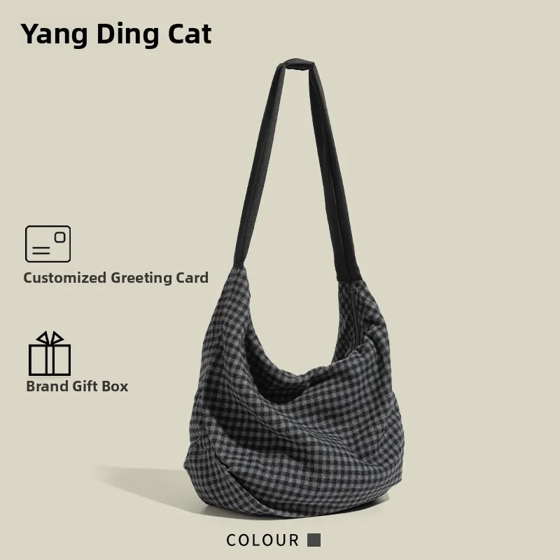 

Laid-back Style Canvas Tote Bag Women's Commuter Single Shoulder Bag Large Capacity Korean Style Shopping Bag Shape
