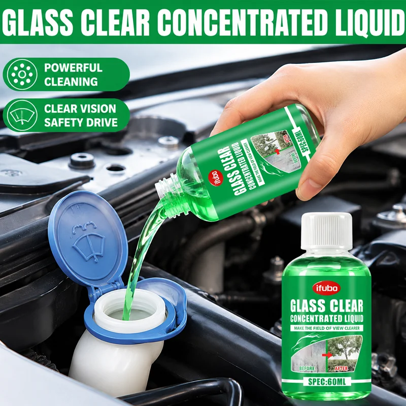 Glass Cleaner Streak - น้ำยาทำความสะอาดกระจกรถยนต์ IFUBO 60 มล. สูตรเข้มข้น ไม่ทิ้งคราบ