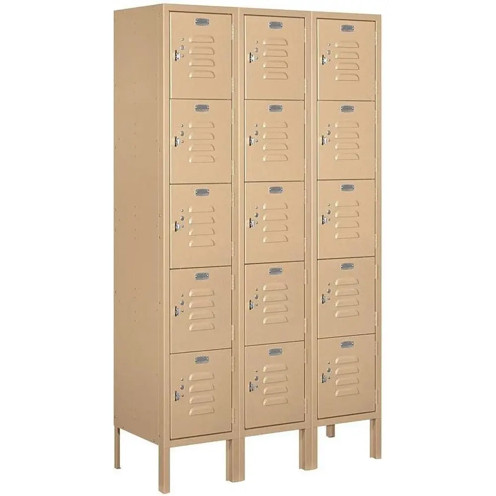 

65352TN-U ive Tier Box Style 36-Inch Wide 5-eet High 12-Inch Deep Unassembled Stand Metal Locker, Tan Brown