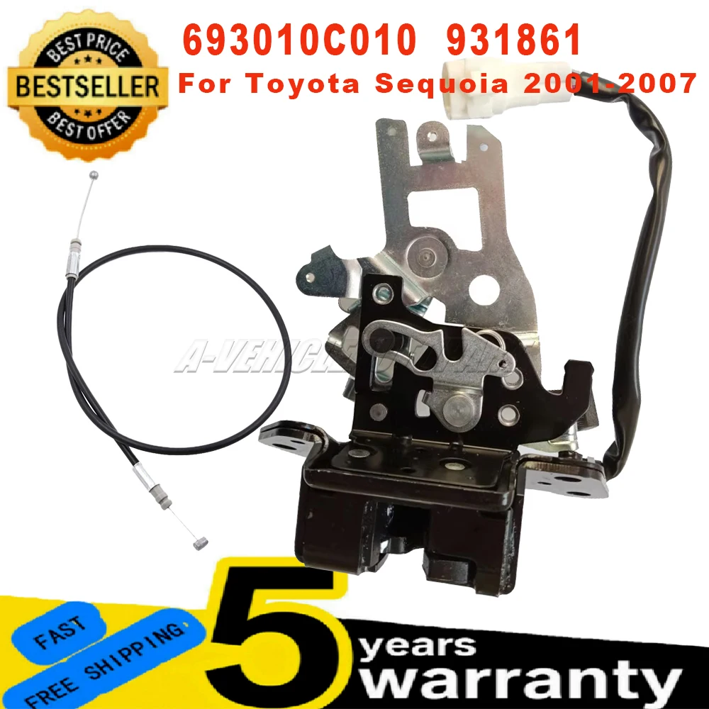 

693010C010 931861 Tailgate Hatch Liftgate Lock Actuator Rear Door Latch Lock Control Cable For Toyota Sequoia 2001-2007