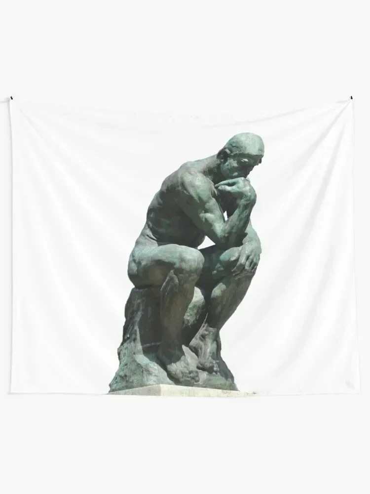 Auguste Rodin - The Thinker, Thinking Man Statue Tapestry Aesthetic Room Decoration Home And Comfort Decor Tapestry