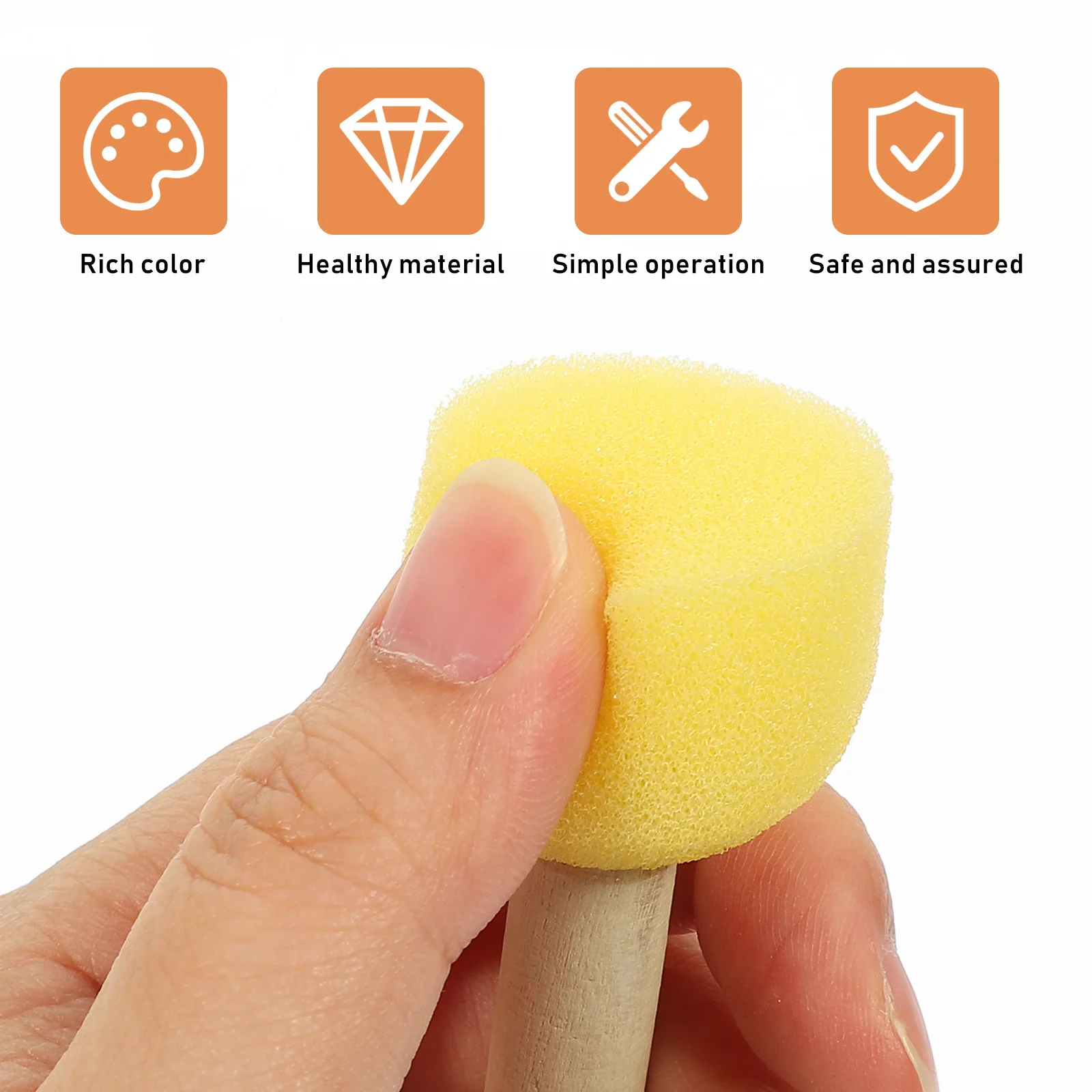 

20 Pcs 3cm Sponge Painting Brushes Kids Drawing Tools Craft Supplies Round Stamps for School Creative Educational