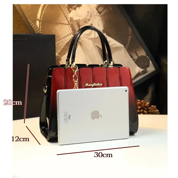 2024 New Fashion Gradient Middle aged Women\'s Bag Large Capacity Mom One Shoulder Crossbody Handbag Genuine Leather Women\'s Bag