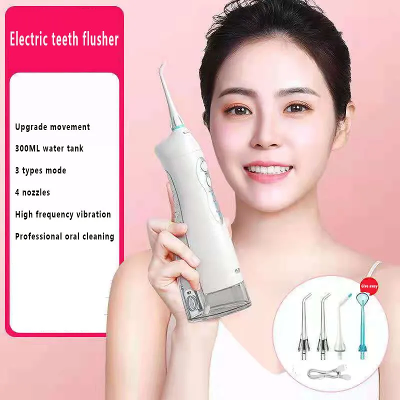 

Free shipping Oral Irrigator USB Rechargeable Water Floss Portable Dental Water Flosser 300ml Irrigator Dental Teeth Cleaner+