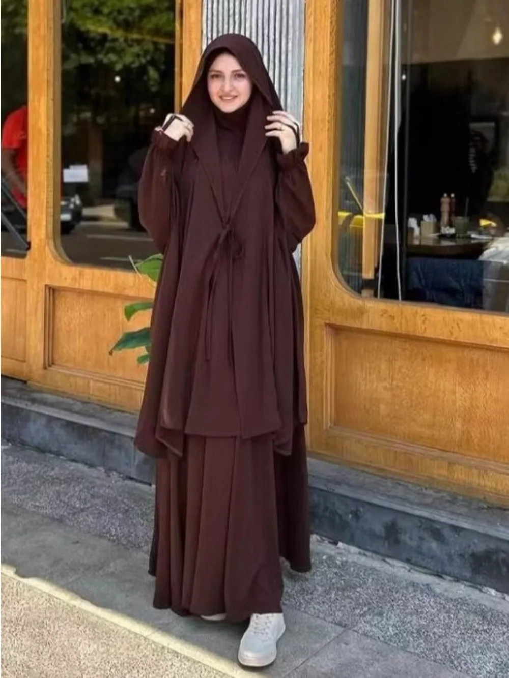 عيد مسلم طويل خيمار تنورة علوية 2 قطعة مجموعة النساء عباية غطاء كامل رمضان قفطان الجلابة Musulman تجميع ملابس الصلاة