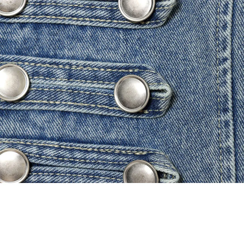 HXAO Women's Denim Jacket Coat Jeans Jacket Cropped White Blue Jean Jacket Woman Button Long Sleeve Casual Streetwear Outwear