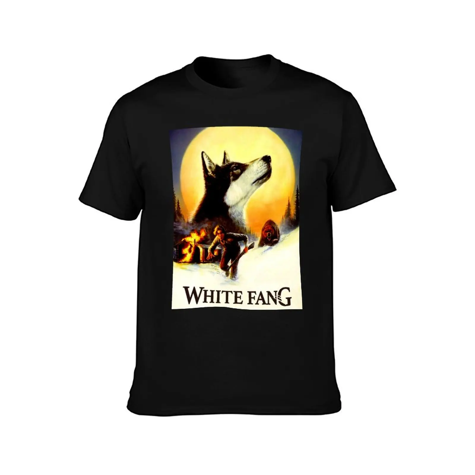 White Fang T-Shirt Summer Casual Cotton Tee Oversized Streetwear Tops Vintage Graphic Print Loose Fit Short Sleeve