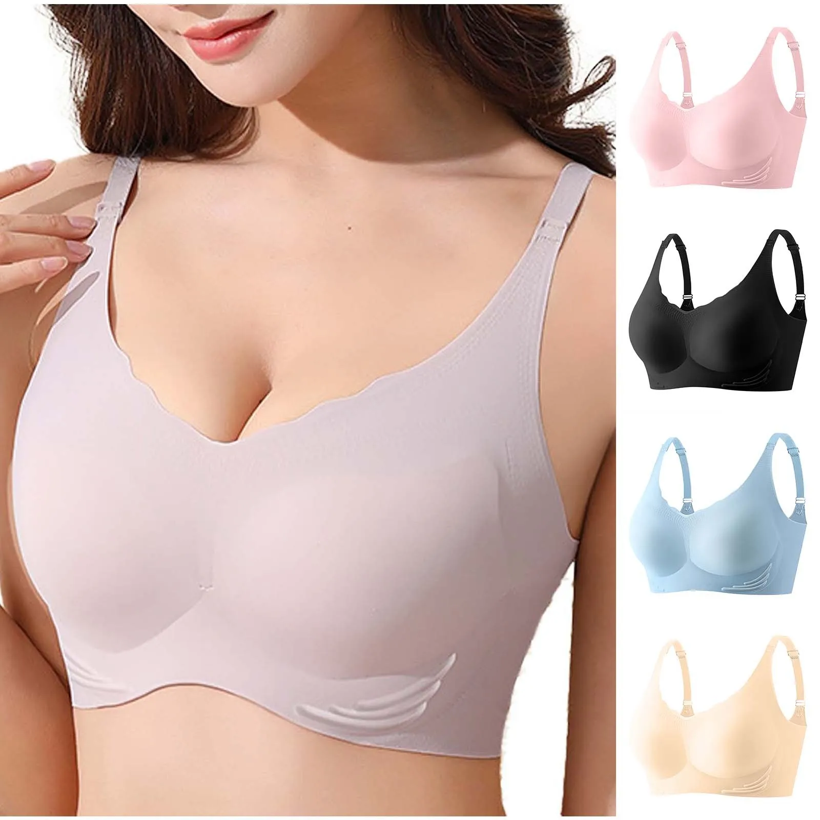 

Sexy Seamless Bras For Woman Push Up Underwear Sleep Removable Padded Bralette One Piece Brassiere Wireless Comfort Intimate