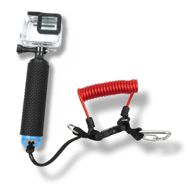 

B48B-4PCS Durable Scuba Camera Coil Lanyards For Diving, Underwater Housing, And Torch Spiral With Ring