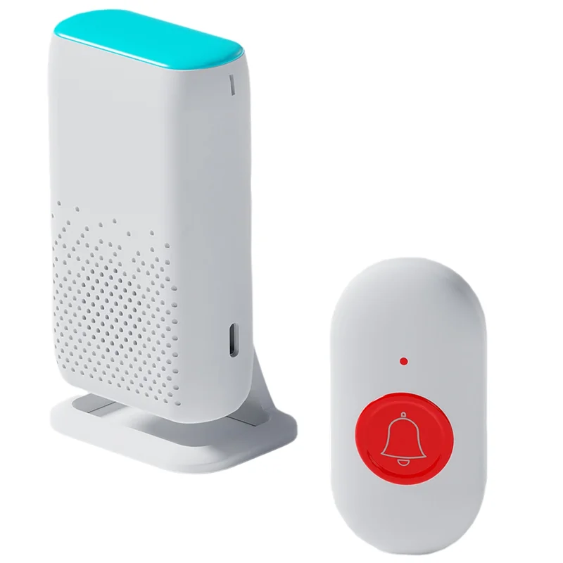 【A10R】Bel Pintu Nirkabel Getaran Flash D320 Baru Pager Lansia Pintar Sistem Peringatan Perawat Pager Darurat Nirkabel Tahan Air