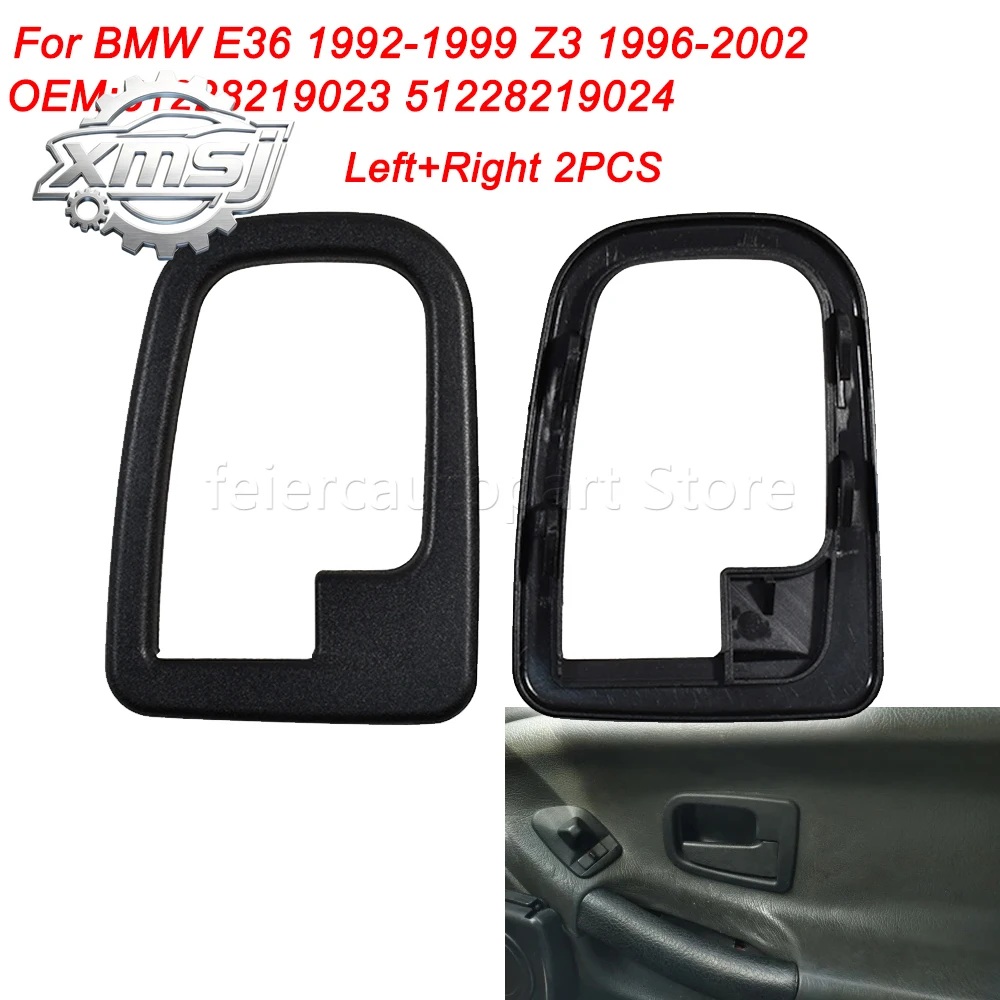 

51228219023 51228219024 cubiertas de manija de puerta Interior de coche embellecedor para BMW E36 1992-1999 Z3 1996-2002 derecha