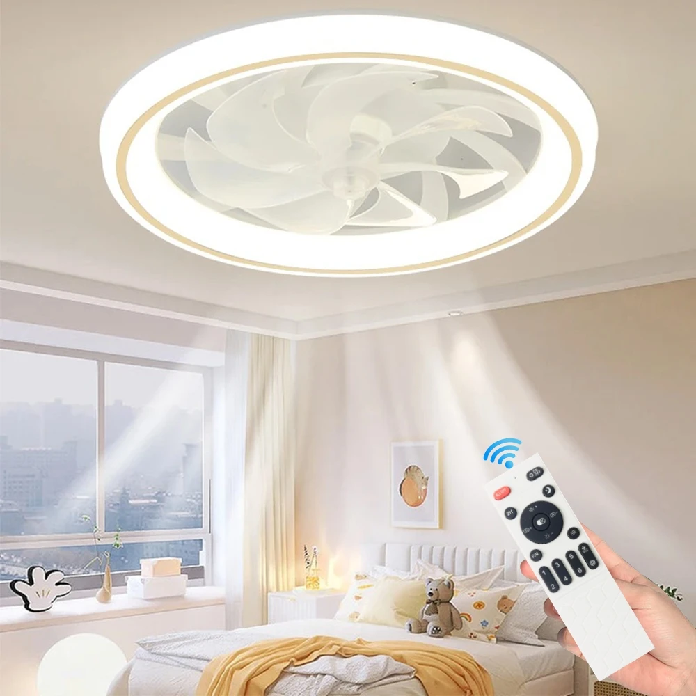 New Ceiling Fan Light Living Room Bedroom Modern and Simple Home Intelligent Remote Control Restaurant LED Fan Light