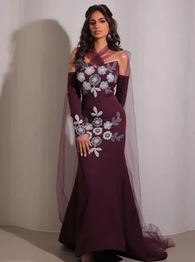 맞춤형 고품질 민소매 아플리케 장갑 댄스 파티 스윕 기차 지퍼 백리스 이브닝 드레스 플러스 사이즈 이브닝 드레스