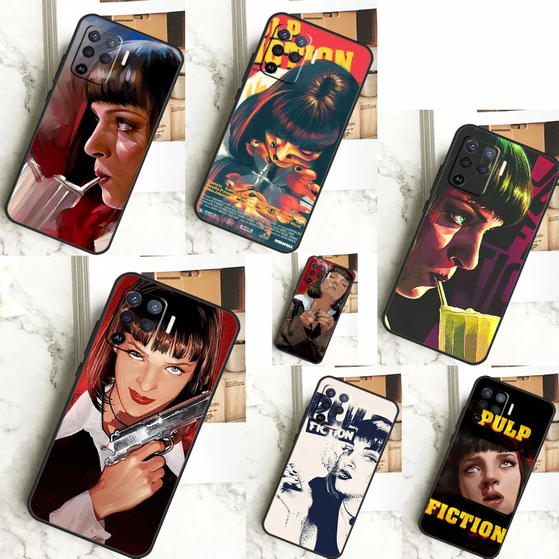 Mia Pulp Fiction For OPPO A17 A16 A15 A79 A58 A78 A98 A74 A94 A77 A5 A9 A96 A76 A52 A72 A53S A54S A57S Case