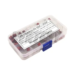 100PCS 100V 10values*10pcs 10nF-0.47UF 470nF Metallized Polyester Film Capacitor Assortment Kit CBB Capacitance Set