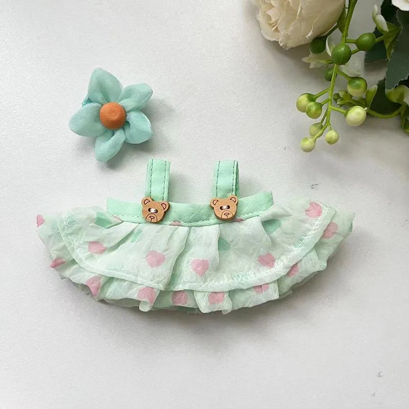 Mini Plush Doll'S Clothes 17cm Cute Outfit Accessories For Korea Kpop Exo Labubu Idol Dolls Clothing Hoodie Summer Skirt No Doll