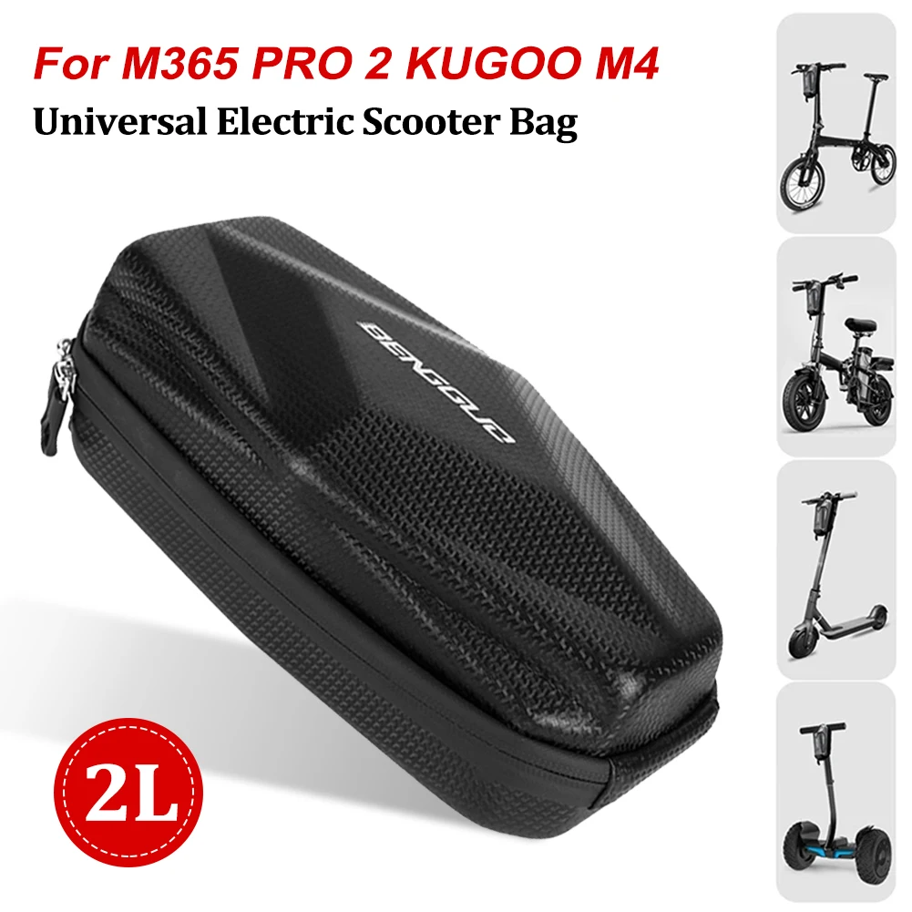 2L Universal Electric Scooter Bag EVA Hard Shell Waterproof Large Front Storage Bag Reflective for Xiaomi M365 PRO 2 KUGOO M4