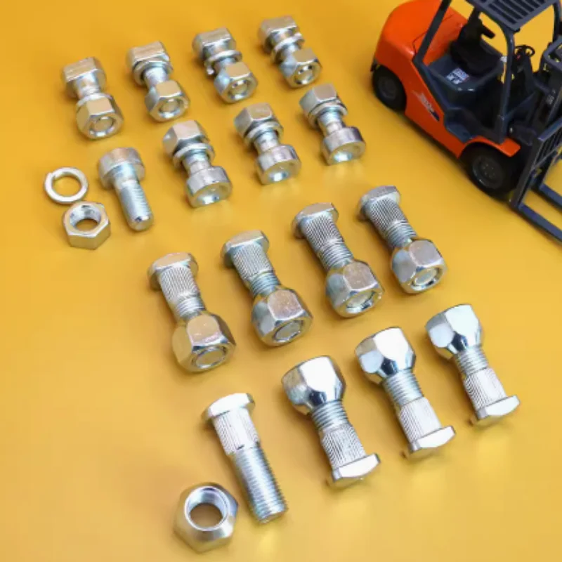 Forklift Hub Screws, Front and Rear Rim Bolts, Steel Rings, Suitable for Heli Hangzhou Liugong Longgong Taiwan Lifu