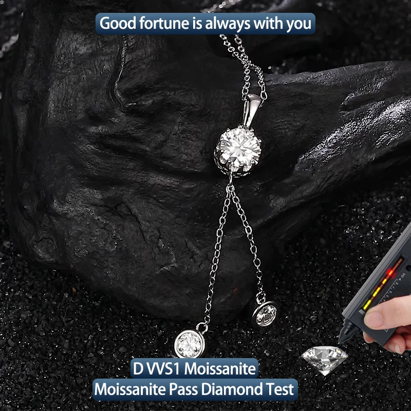 

S925 Silver Moissanite Clover Pendant Certified Hip Hop Style Jewelry Personalized customization Valentine's Day Gift
