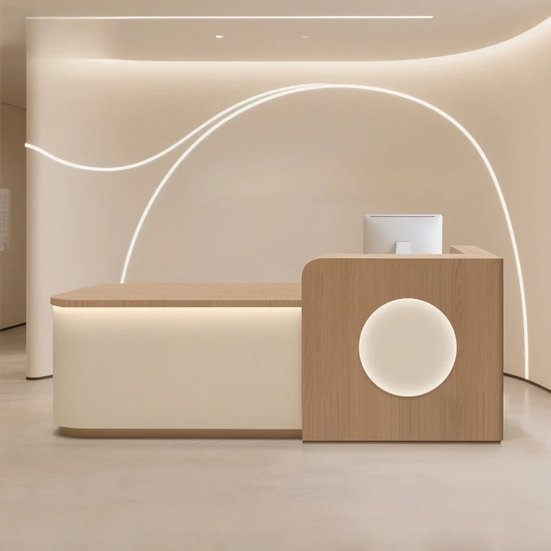 simple modern reception counter company exquisite light luxury reception stand beauty institute empfang theke office furniture