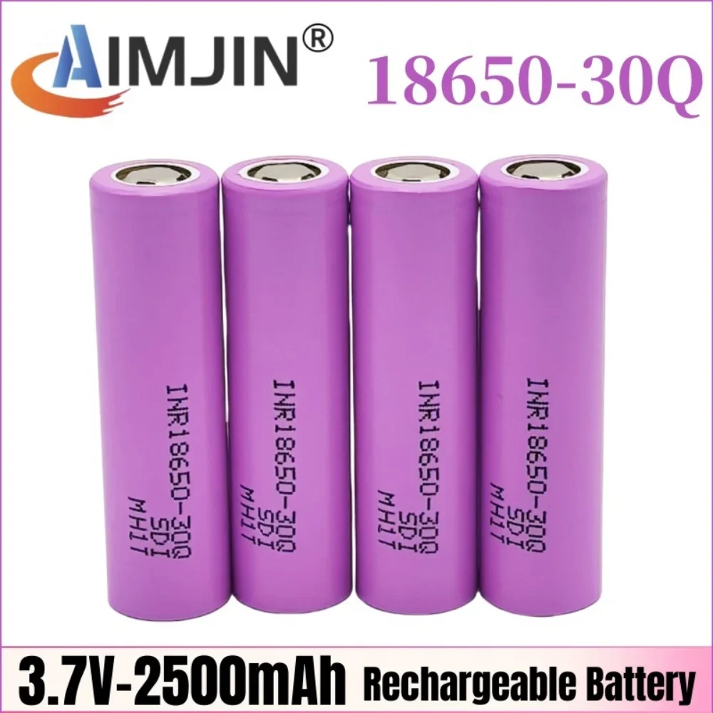 

100% original INR18650 battery 3.7V 2500mAh 30Q li-ion Rechargeable Batteries,Suitable Toys, Tools, Flashlight Batteries, Etc