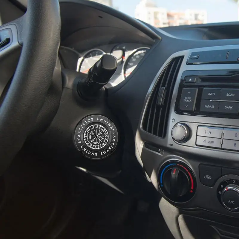 Engine Start Stop Button Cover Anti-scratch Rotary Engine Start Stop Button Cover Push To Start Button Spin Cover Universal Auto