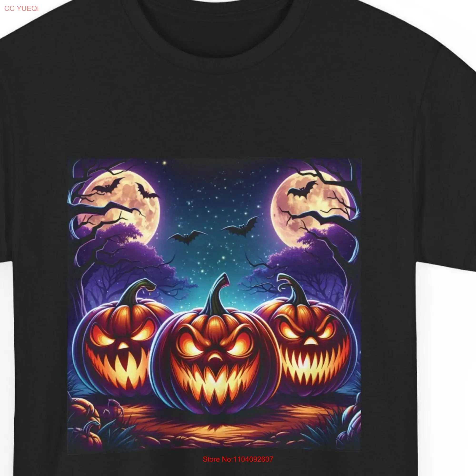 Spooky Pumpkins Halloween T Shirt 100 Cotton Scary Enchanted Costume Season Outfit long or short sleeves