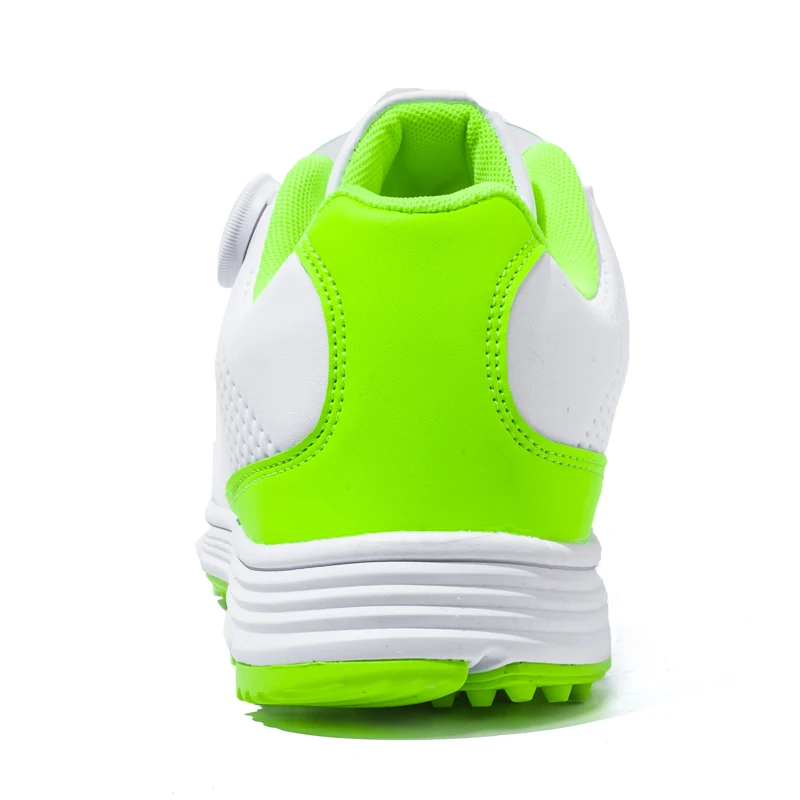 High Quality Mens Golfer Training Sport Shoes Quick Lacing Male Golf Athletic Exercise Shoes Green Leather Boy Golfing Trainers