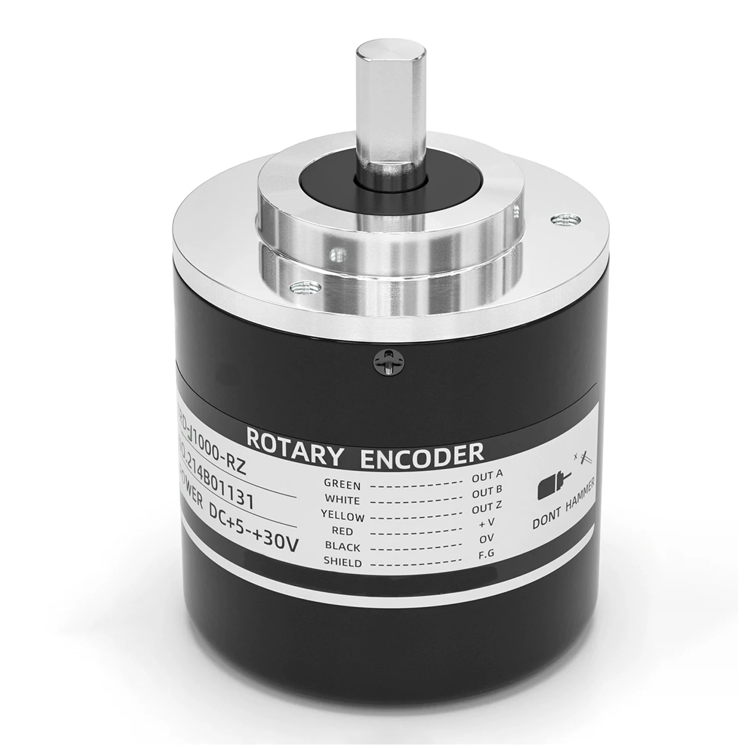 TRD-J 50MM Incremental Rotary Encoder 8mm Solid Shaft Rotary Encoder 100~5000 PPR Push-Pull/5V Drive/5-24V Drive Output for PLC