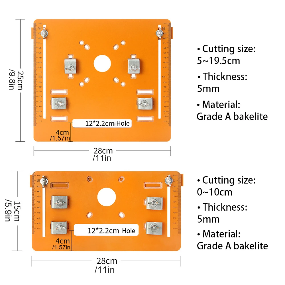 Cutting Machine Base Plate 90 Flat 45 Oblique Woodworking Cutting Circular Saw Trimmer Bakelite Router Milling Flip Board Tool