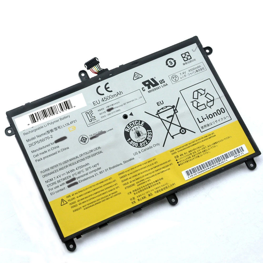 L13M4P21 7.4V 34Wh Original Laptop Battery for Lenovo Ideapad Yoga 2 11(80CX59418525) 2332 20332 L13L4P21