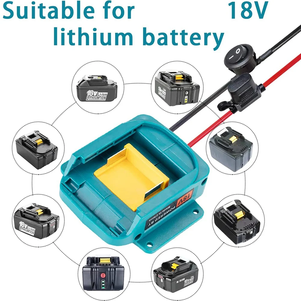 Power Wheels Battery Adapter Compatible for DIY Ride on Truck,Robotics,and Work Lights Replacement Battery for Makita