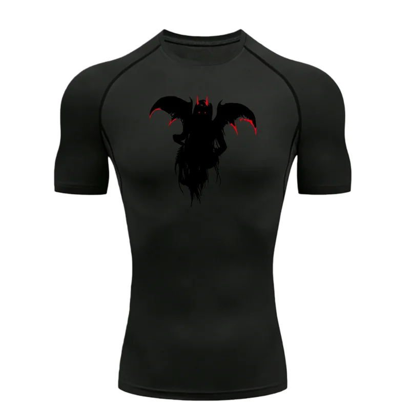 Demon Design Men's Sports T-shirt Training Fitness Compression Men's Volleyball T-shirt Men's Stretch T-shirt Clothing Fitness