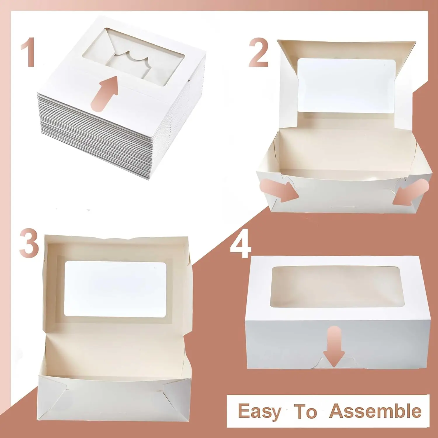 5/10pcs Premium Small Paper Gift Box Container with Transparent Window for Wedding, Party, Birthday Packaging view 5
