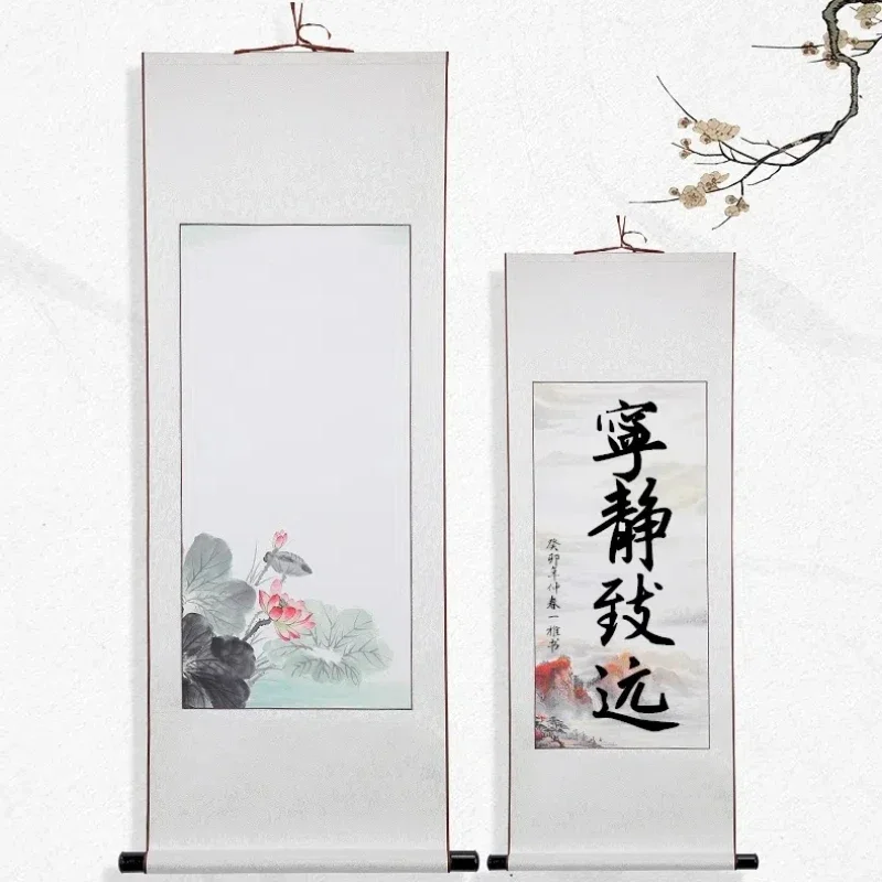 Chinese Style Blank Scroll Half Ripe Xuan Paper Painting Calligraphy Hanging Scroll High-definition Decorative Painting Scroll