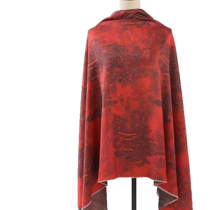 Kain jacquard satin asetat untuk cheongsam Hanfu dan gaun gaya tradisional Cina dicetak