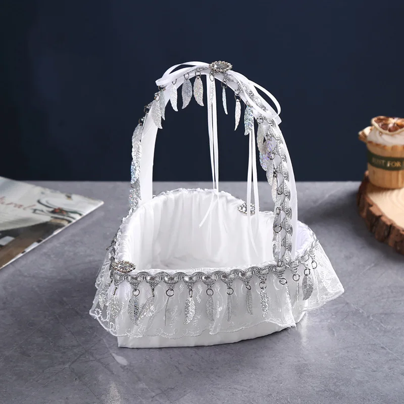 Cesta de amor de boda europea y americana, cesta de flores dispersas, romántica, hecha a mano, suministros de boda