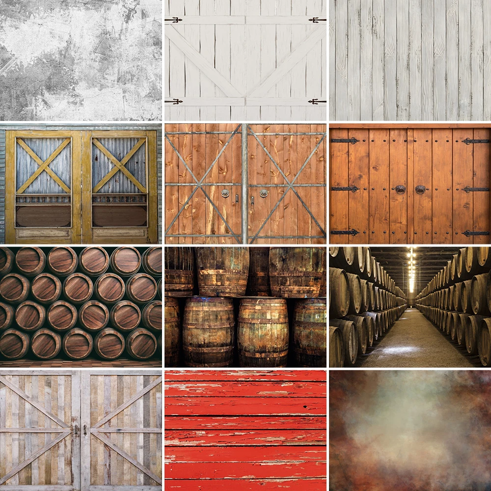 Vintage Wooden Background Stacked Wooden Barrels Closed Wood Texture Photography Backdrop White Brown Wooden Boards Photograph