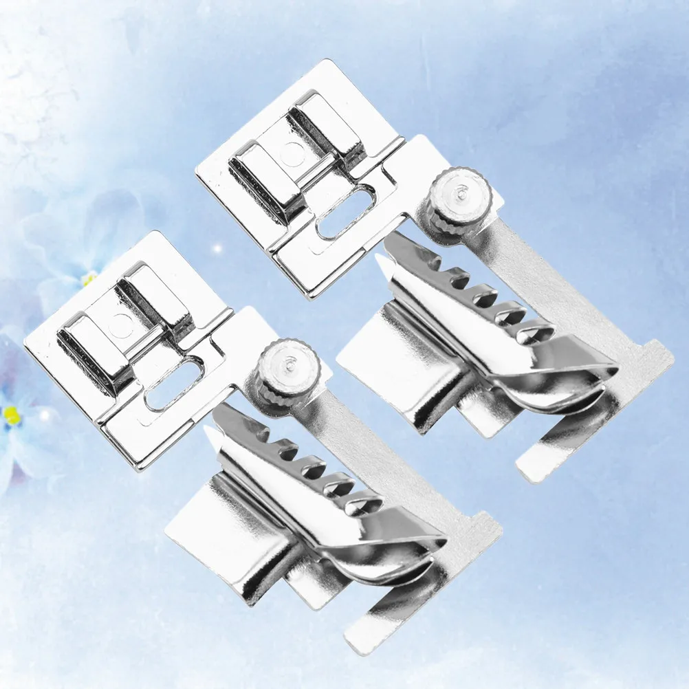 

Комплект из 2 металлических прижимных лапок для швейных машин с функцией загибания края, для домашнего использования, простая установка, без предварительного загибания, профессиональная отделка