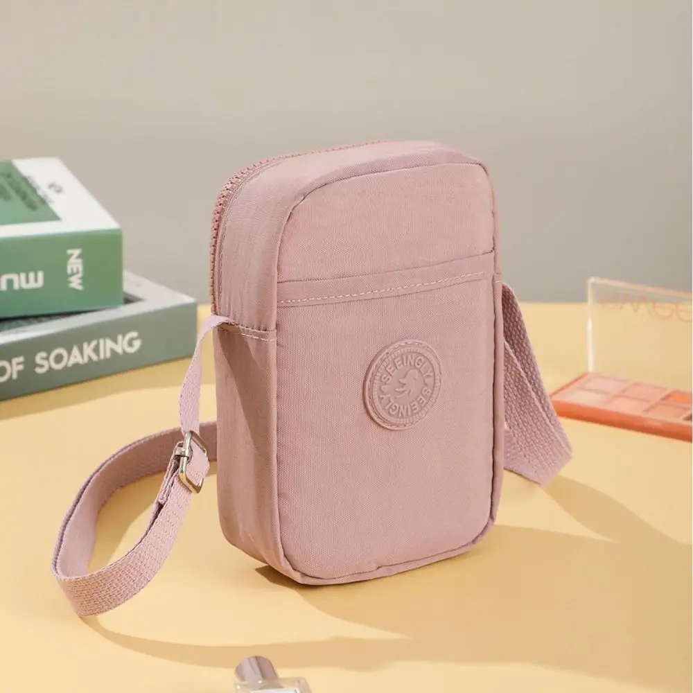 Canvas Phone Bag Waterproof Large Capacity Zipper Crossbody Bag Coin Purse Women